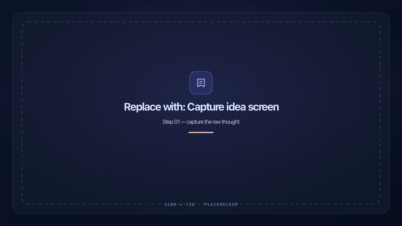 Sparkloom capture screen for saving a raw idea quickly.